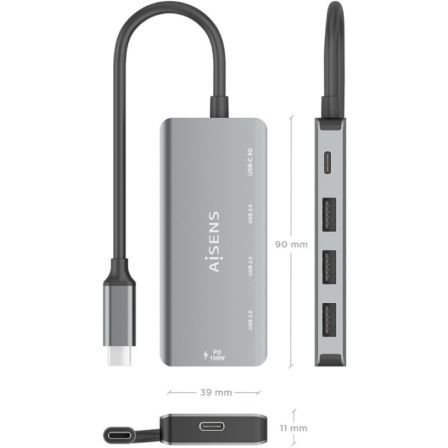 Aisens Hub USB-C A109-0945 Gris Aisens Hub USB-C A109-0945 Gris